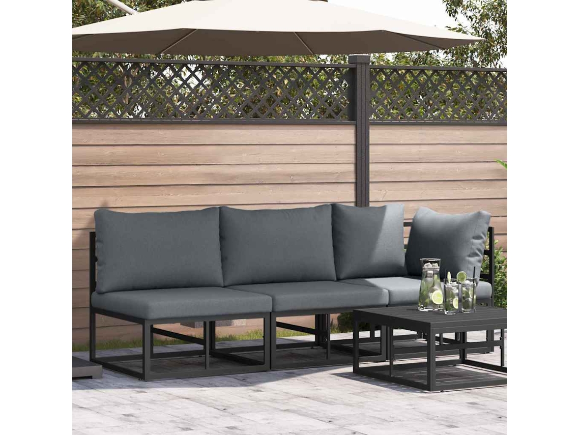 Vidaxl 3 Unid. Móveis Para Exterior Metal Preto E Anthracite