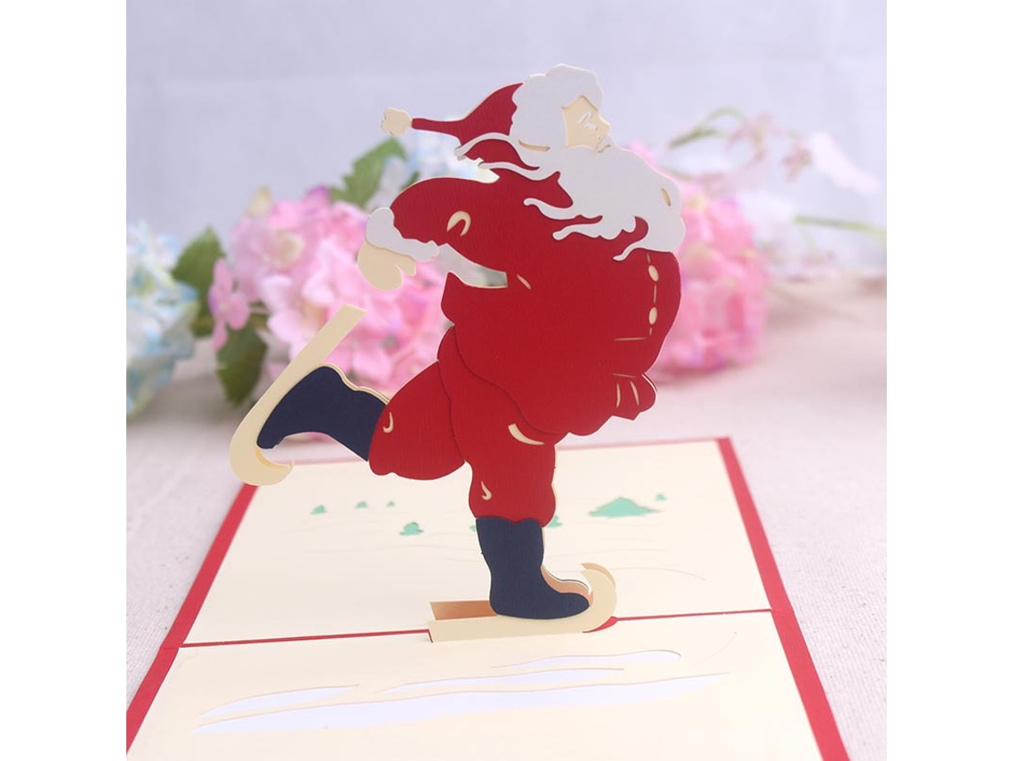 Cartões De Natal Estereoscópicos 3d Com Papai Noel, Cartões De Aniversário Criativos Aquaforge
