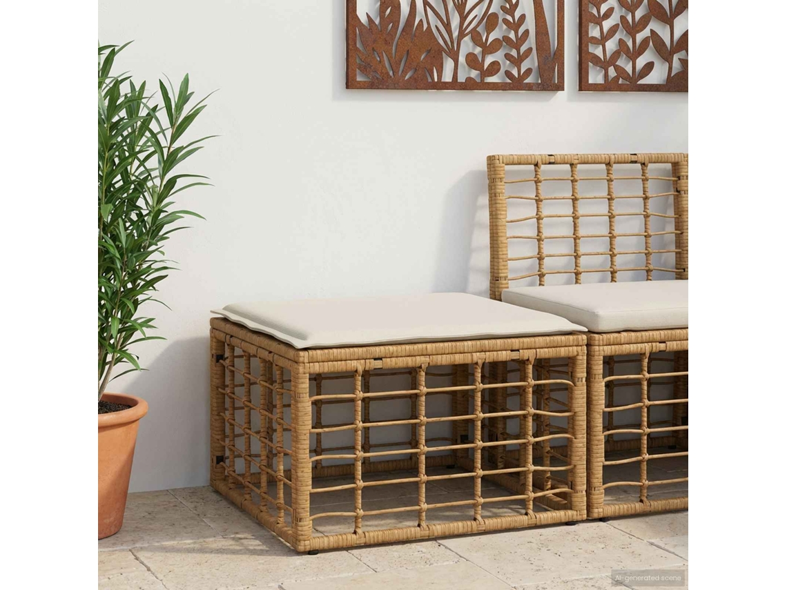 Vidaxl Pufe De Jardim Natural Vime Pe