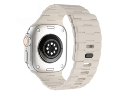 Bracelete para Apple Watch 46/49/45/44mm Aço Inoxidável com Fecho Magnético Norman Laranja Titânio XIAOMOYU