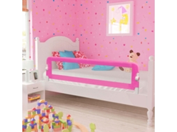 Toddler Barra De Segurança Para Cama 150 X 42 Cm Rosa