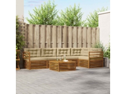 Vidaxl Conjunto De Sofás Para Exterior 6 Pcs Natural E Bege