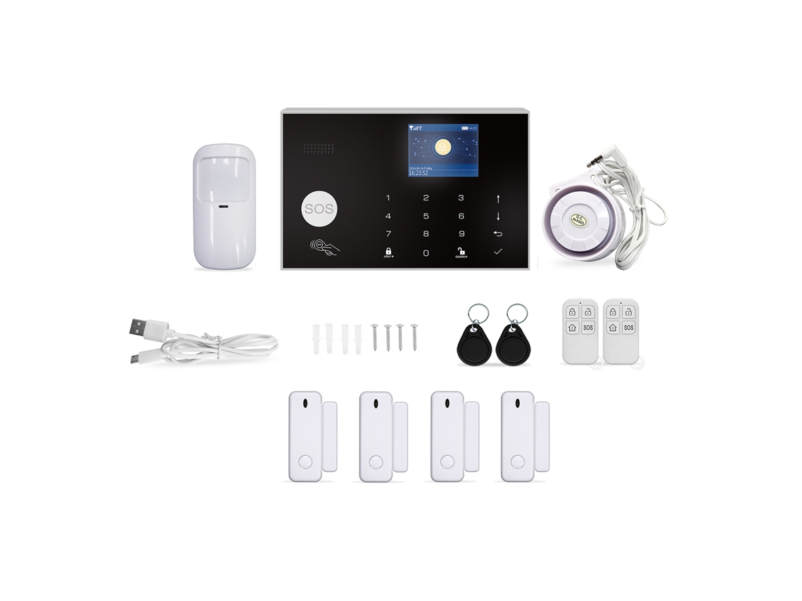 Sistema De Alarme Residencial Sem Fio 2g/wifi Ty Painel De Alarme Com Tela Sensível Ao Toque Colorida Tft De 2,4 Polegadas Controle Remoto Alarme Anti