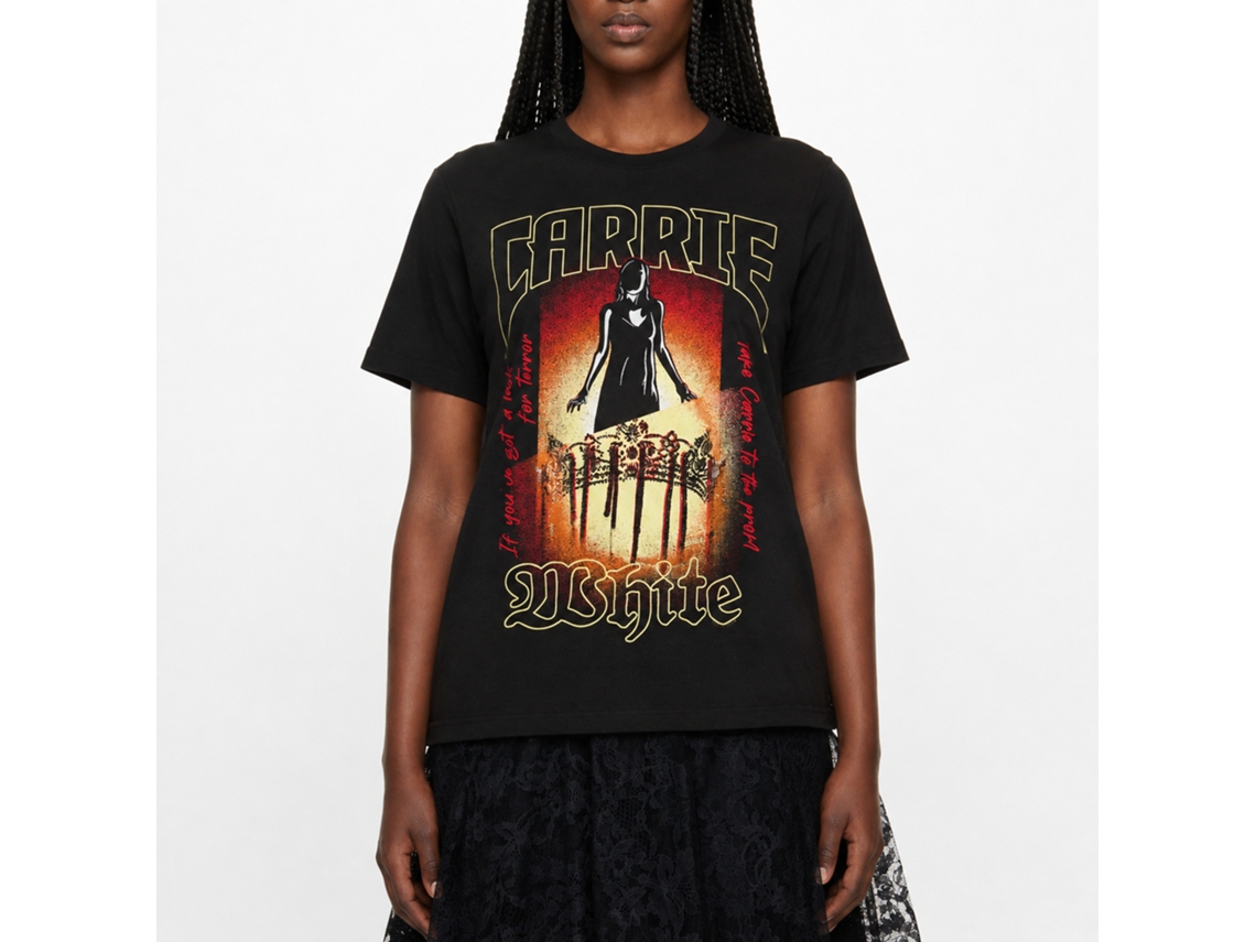 Rockinstone Carrie Movie White Black Adult T-shirt Size:m