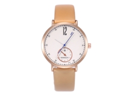Reloj De Pareja De Cuero Pu Zhoulianfa Unisex Con Números Árabes Cuarzo (beige)