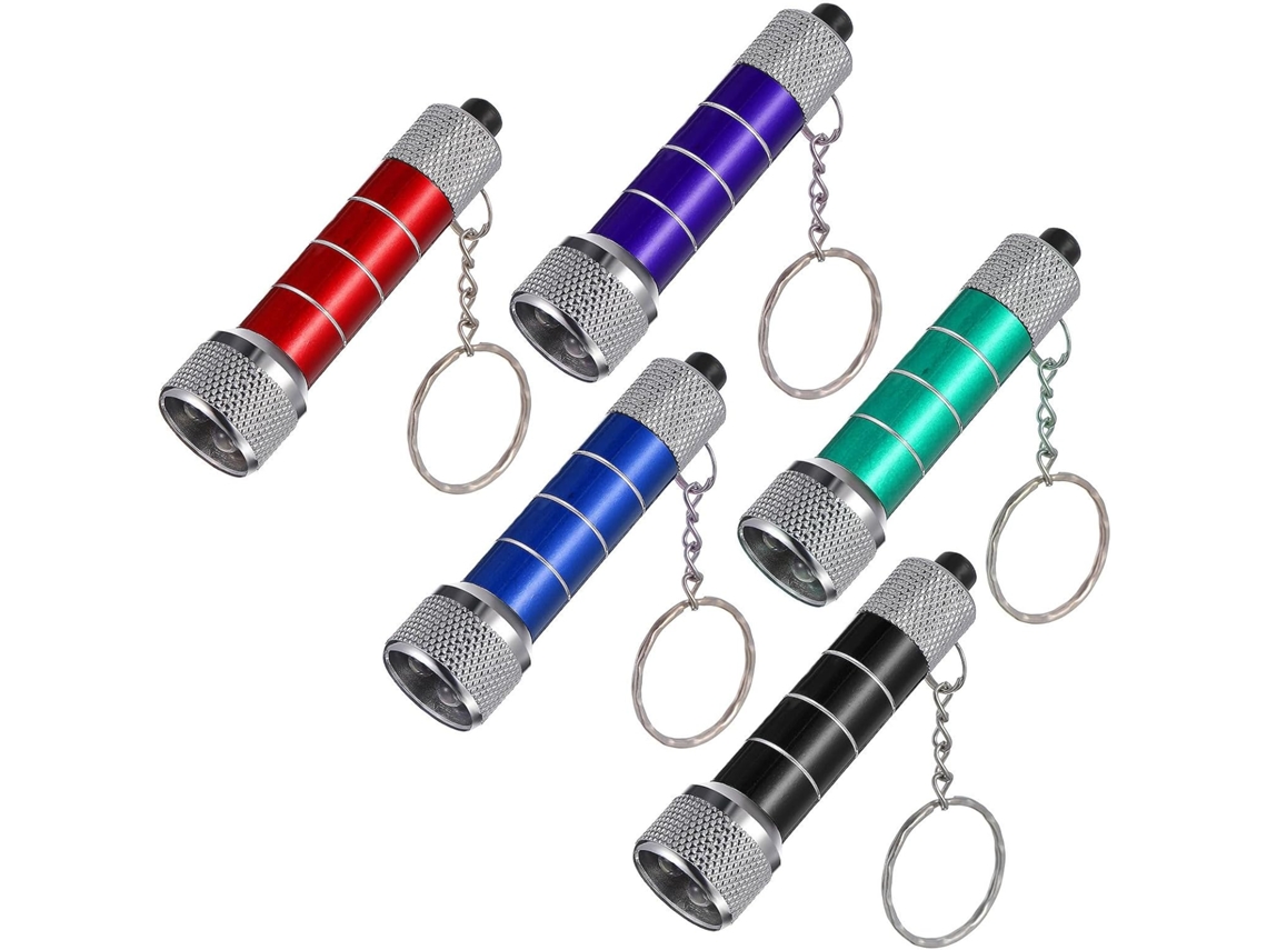 Conjunto De 10 Mini Lanternas De Chaveiro Com 5 Leds Potentes Em Liga De Alumínio.