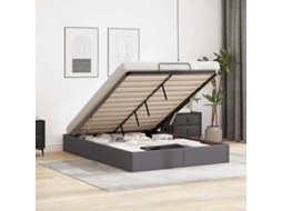Vidaxl Estrutura De Cama Otomana Sem Colchão 140x190 Cm Cinzenta