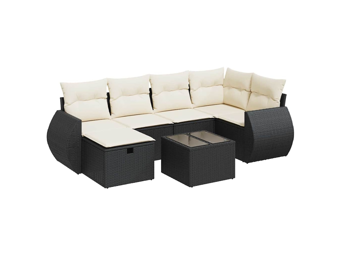 Garden Sofa Set, Garden Sofa Sets Vidaxl Preto Rattan / Vime (n/a)
