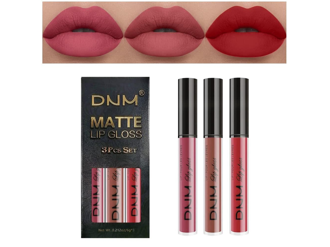 3pcs Ruby Red Nude Pink Mauve Matte Liquid Lip Stain Sets Para Mulheres Longa Duração 24 Horas Red Stay On Matte Lipstick Light Skin Labiales Ehstmind