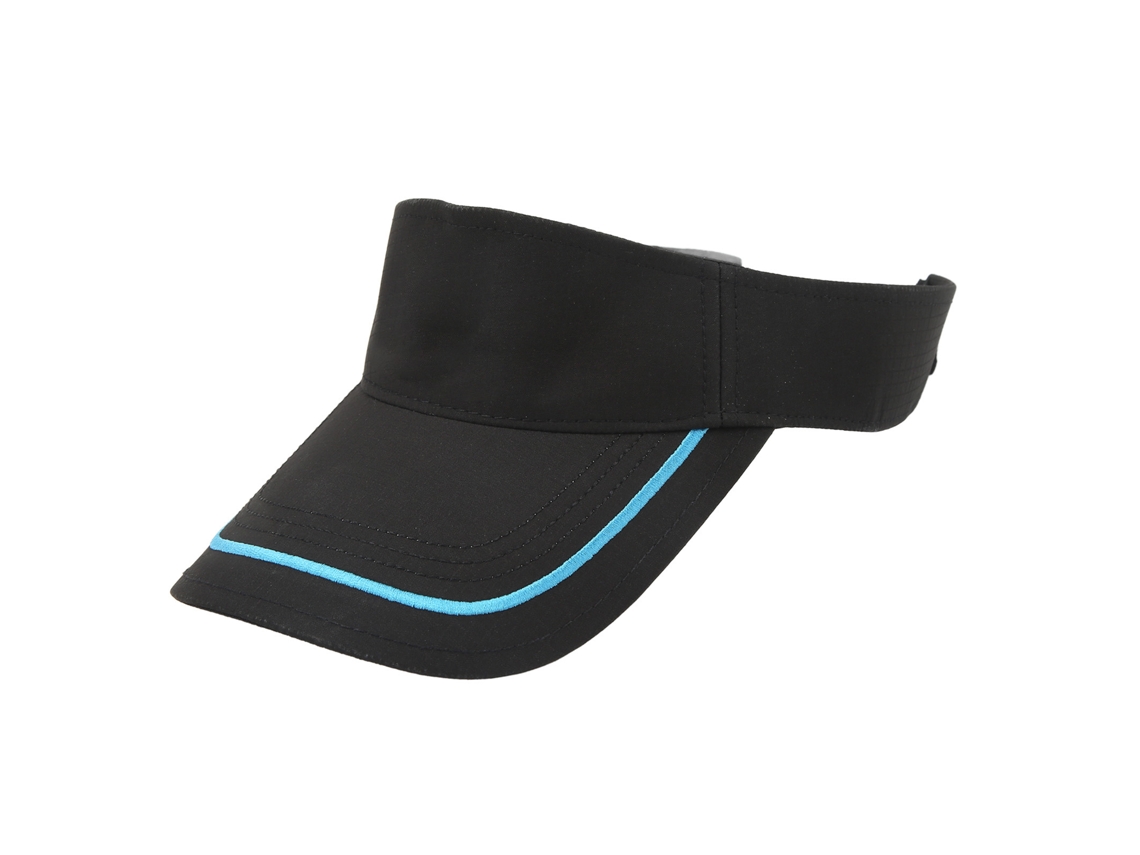 Gorra de visera de sol, algodón, con borde ancho, ajustable, negra, S/MARCA
