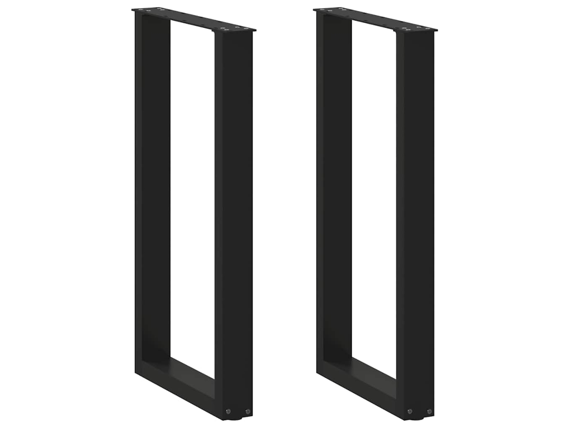 Vidaxl Pés De Mesa De Bar Em Forma De U, 2 Peças, Preto, 50x(90-91) Cm, Aço
