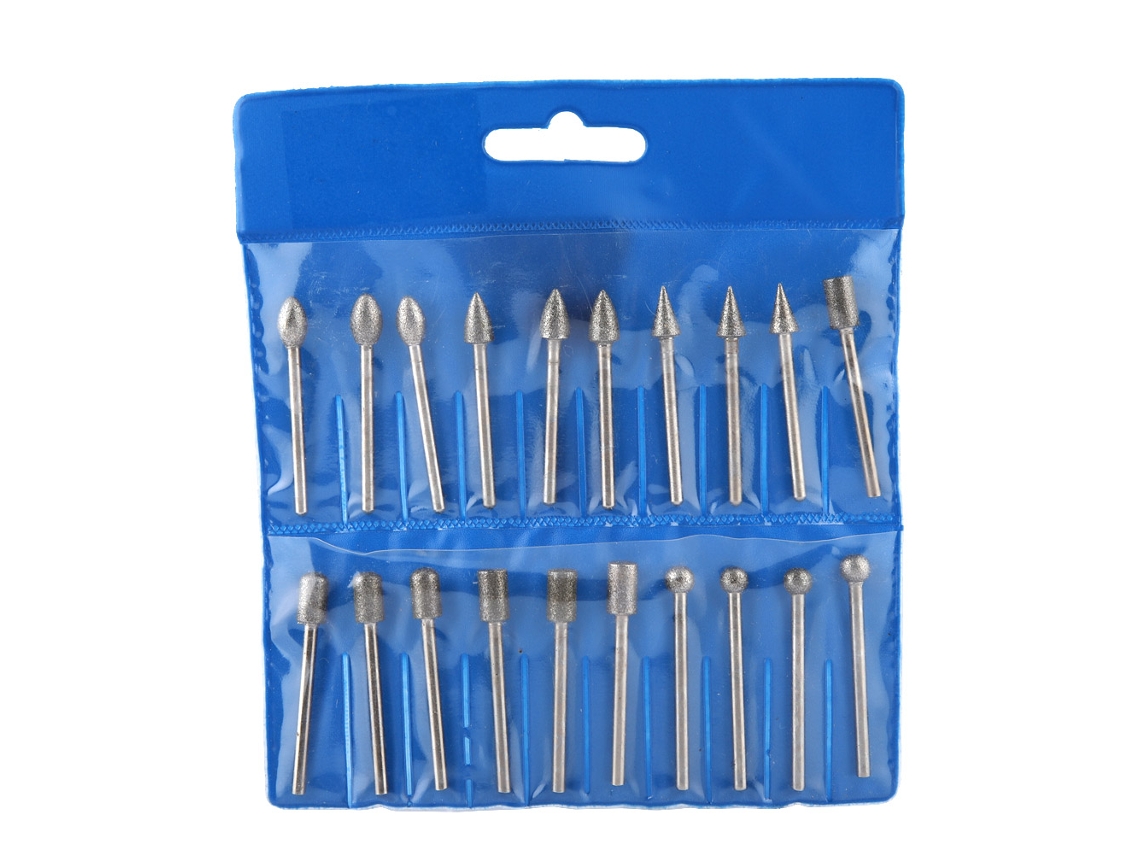 20 Peças/conjunto Broca De Esmerilado E Polimento De Corindão E Diamante Roda De Polimento Para Ferramenta Rotatória