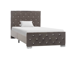 Vidaxl Estrutura de Cama 90x200 Cm Veludo Cinzento