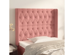 Cabecero con Alas de Terciopelo 103x16x118/128 cm Rosa