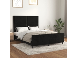 Vidaxl Estrutura De Cama Sem Colchão 140x190 Cm Veludo Preto