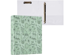 Pasta de 3 Argolas para Papel Tamanho Carta , Trevo São Patrício, Organizador Redondas com Pra (27,9 X 21,6 Cm)
