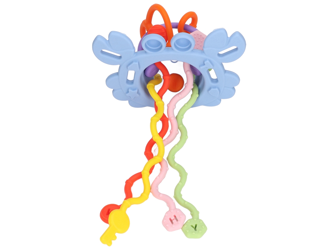 Mali brinquedo Sensorial de Corda de Arrasto Silicone para Bebê Desenvolvimento Habilidades Motoras Azul