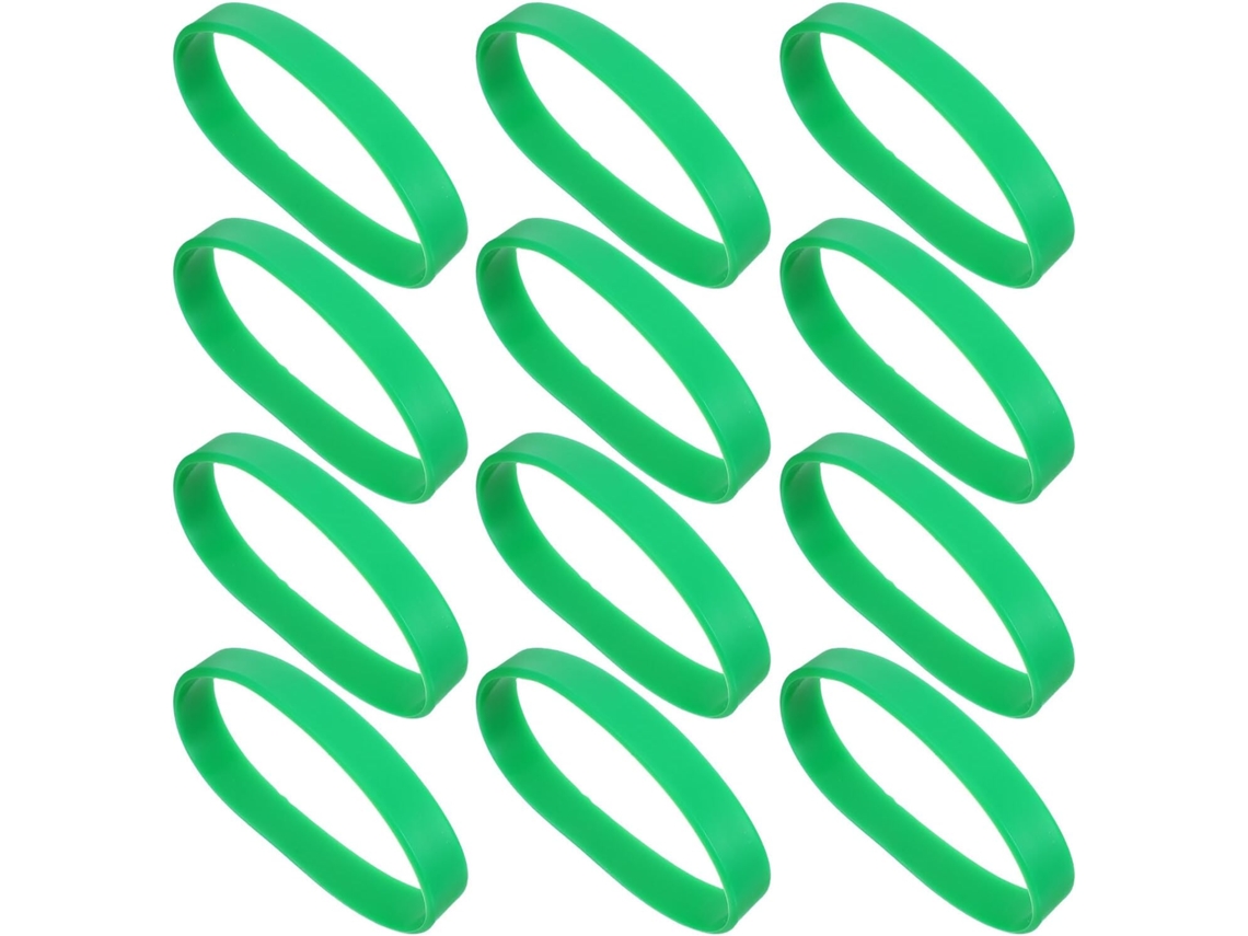 100-pulseiras De Silicone Verdes Para Esportes, Pulseiras Elásticas Ajustáveis Para Adolescentes E Adultos, Acessórios
