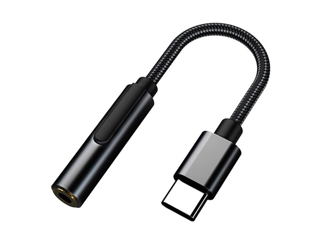 Cabo Adaptador Usb c para Áudio de 3,5 Mm Macho Fêmea Mais Cinza AQUAFORGE