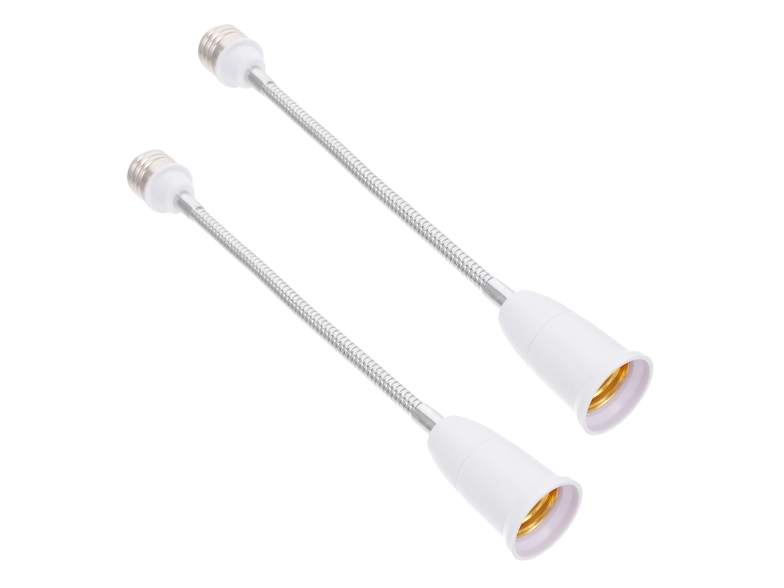 2 Extensores De Portalámparas Flexibles E27 A E27 Para Bombillas, Convertidores De Luz Y Extensiones.