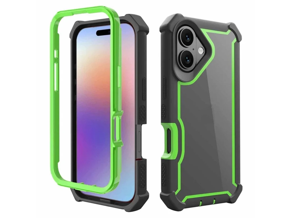 Capa Para Iphone 17 Em Tpu Pc À Prova De Choque - Preto/verde