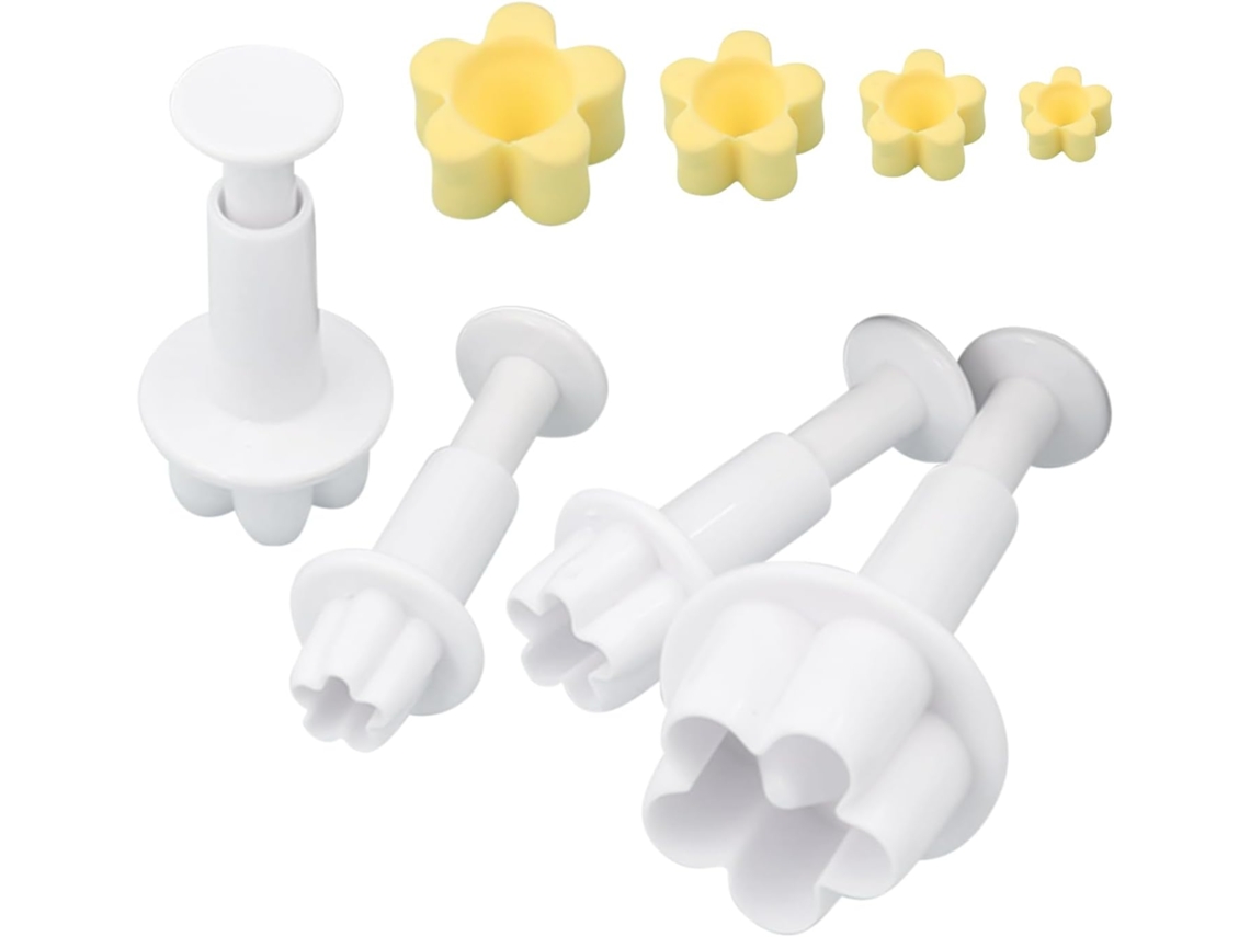 Conjunto De 4 Moldes Decorativos Para Flores De Fondant
