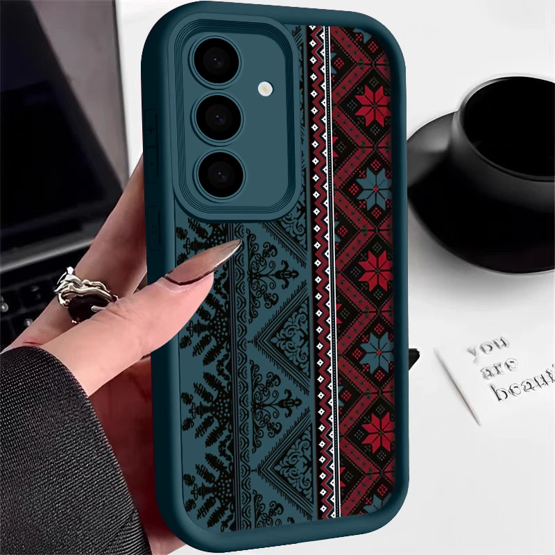 Capa Protetora Macia Com Estampa Retrô Para Galaxy A54 (azul)