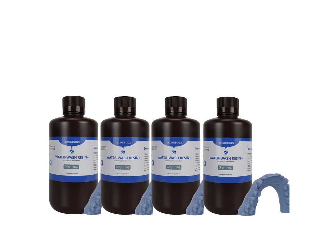 Resina para impressão 3D, lavável em água, impressões de alta qualidade, 4 kg, cinza, OEM
