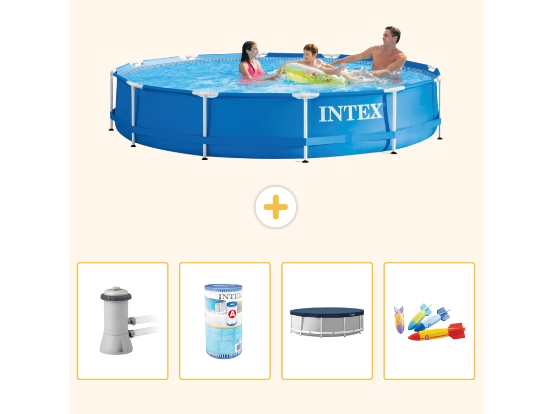 Intex Piscina Com Estrutura Redonda - 366x76 Cm - 5-peças S193