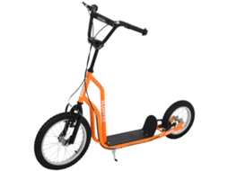 Scooter Infantil 16 Polegadas Laranja (guidão Ajustável, Travão de Mão, Rodas Grandes, Metal)