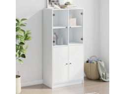 Armario alto con puertas 68x37x142 cm Derivados de madera Blanco