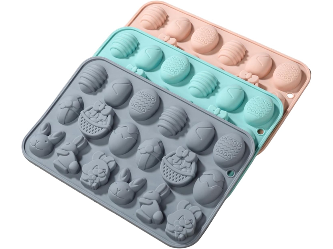 Conjunto De 3 Formas Para Doces De Páscoa Resistentes Ao Calor