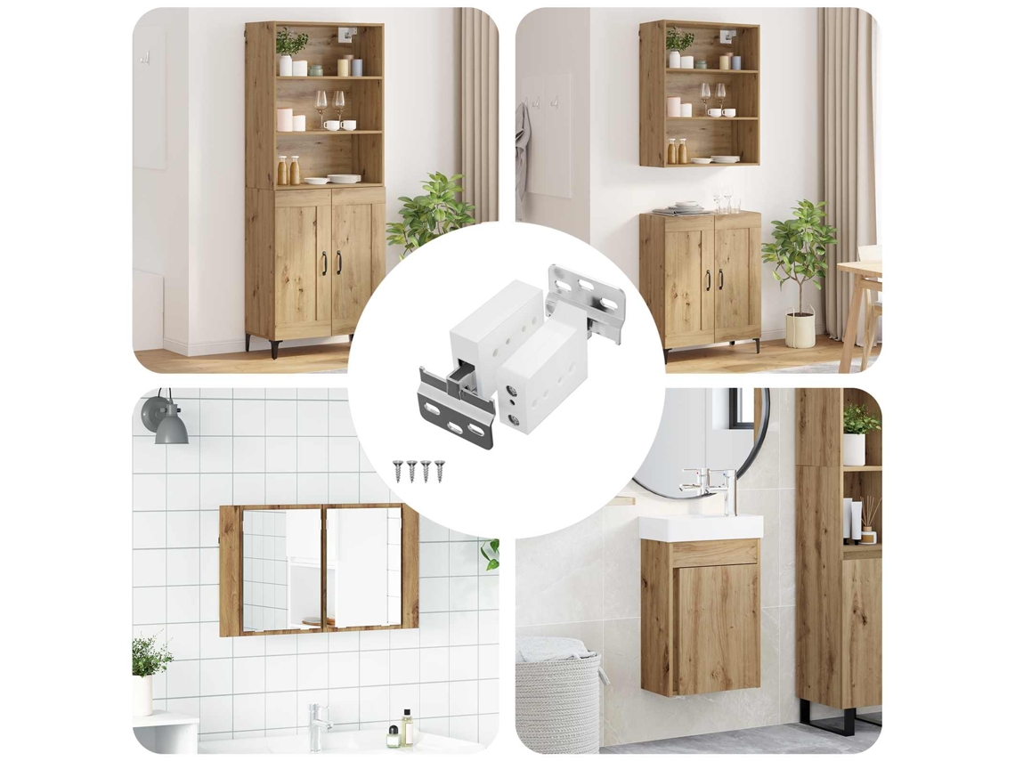 Vidaxl Suporte De Armário Suspenso 12 Pcs Branco 70 X 48 X 19 Mm