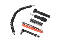 Kit De Ferramentas De Parafusadeira Com Brocas, Vara Extensível Flexível E Chave De Porcas Para Ferramentas Elétricas (23 Peças)