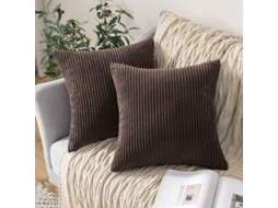Conjunto De 2 Fronhas Decorativas De Veludo Cotelê Listrado Macio, Fronhas Quadradas, Capa De Travesseiro, Sofá De Penas, Cadeira De Quarto, Carro,
