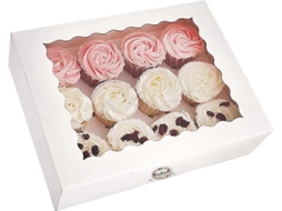 Caixas Para Cupcakes Com 12 Compartimentos E Visor, Pacote Com 10 Unidades Da Heilwiy Caixa De Papel Kraft Para Cupcakes Hengjian