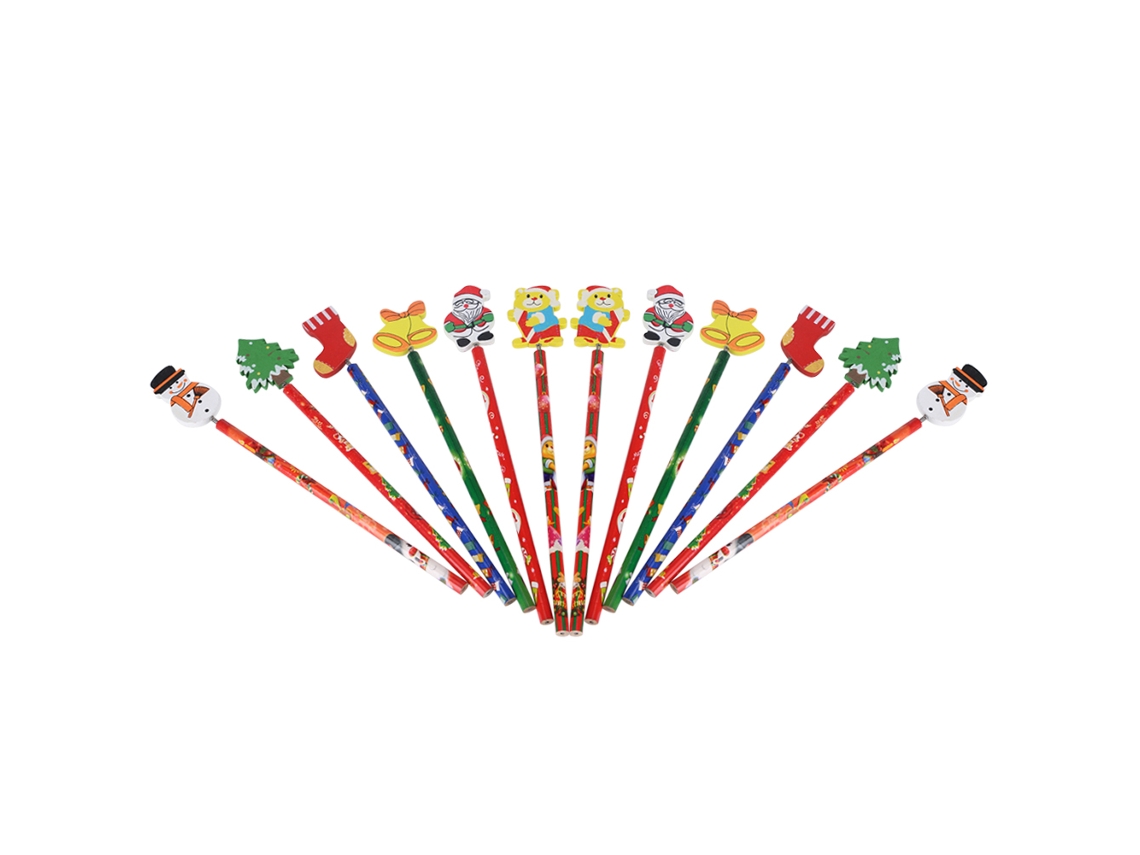 Laxiscreed Kit De 12 Lápis De Madeira Com Tema Natal Para Crianças, Presentes De Natal