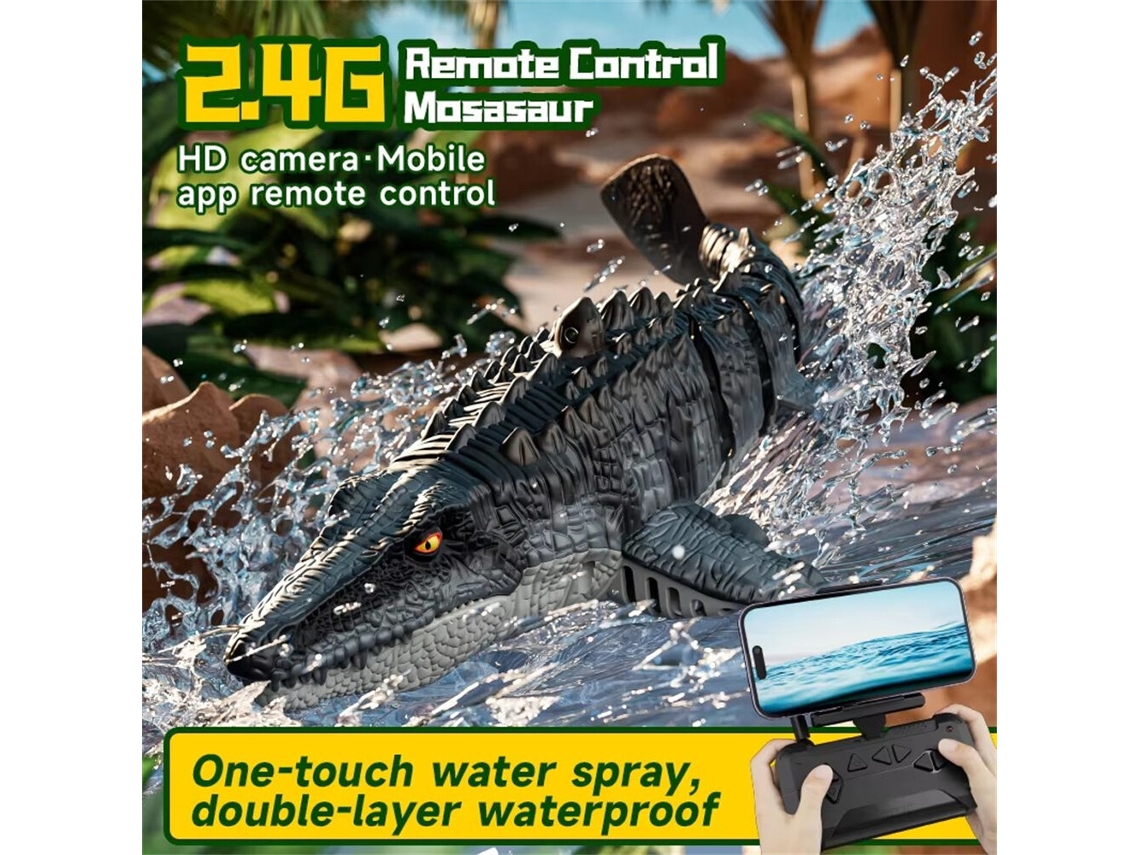 4drc S11 Rtr 2.4g Barco Rc Câmera Hd Wi fi App Canglong Dinossauro Mosassauro Jato Água Luz Led À Prova D'água Brinquedo Crianças MDUG