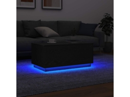 Vidaxl Mesa De Centro Com Luzes Led, Carvalho Preto, 90x49x40 Cm