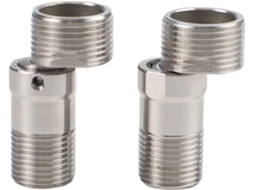 Conjunto de 2 extensores telescópicos para chuveiro, adaptador de parafuso excêntrico ajustável 360° em aço inoxidável.
