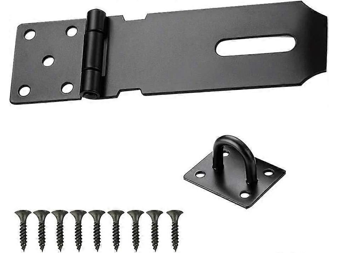 Fechadura De Cadeado Com Haste Em Aço Inoxidável, 4 Polegadas, Com Parafusos (preto)