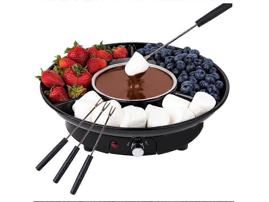 Conjunto De Panela Elétrica Para Fondue De Chocolate Com Garfos E Tigela Removível, Ideal Para Festas E Dia Dos Namorados.