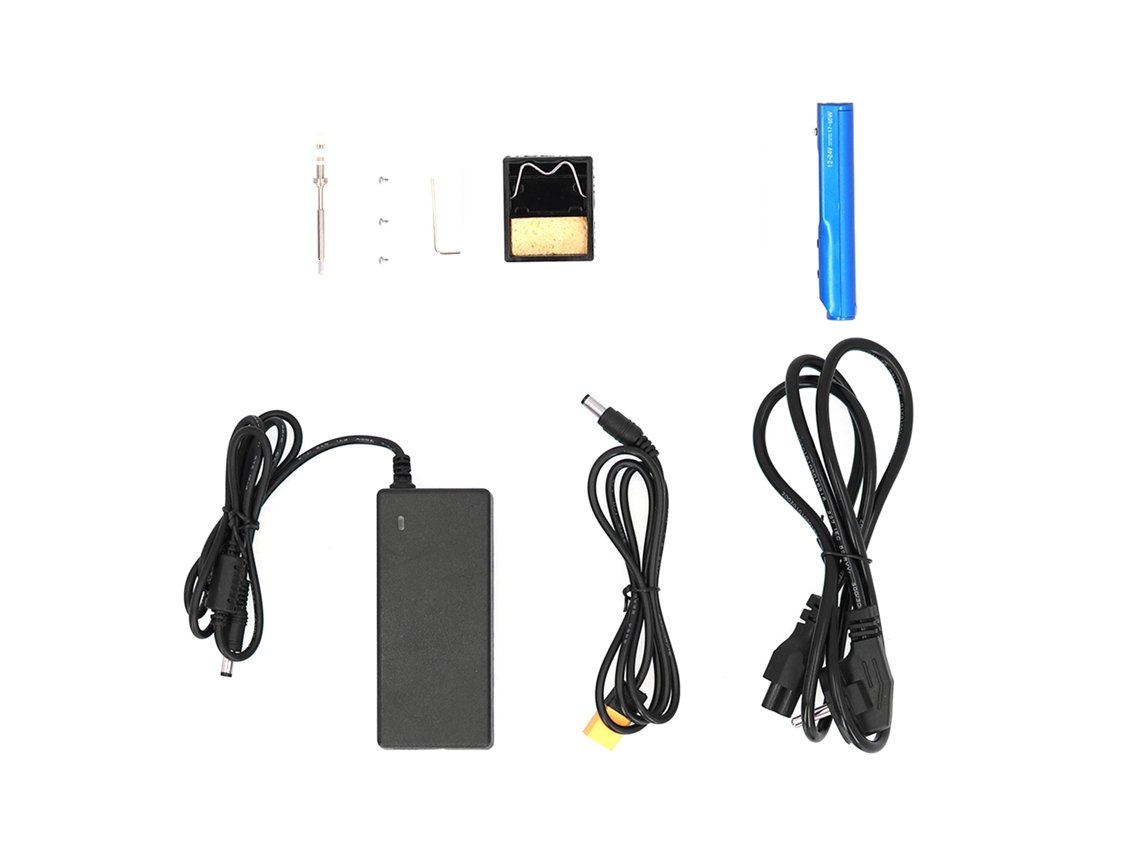 Kit De Ferro De Soldar Elétrico Laxiscreed Com Adaptador De 19v E Acabamento Azul Para Trabalhos De Soldadura