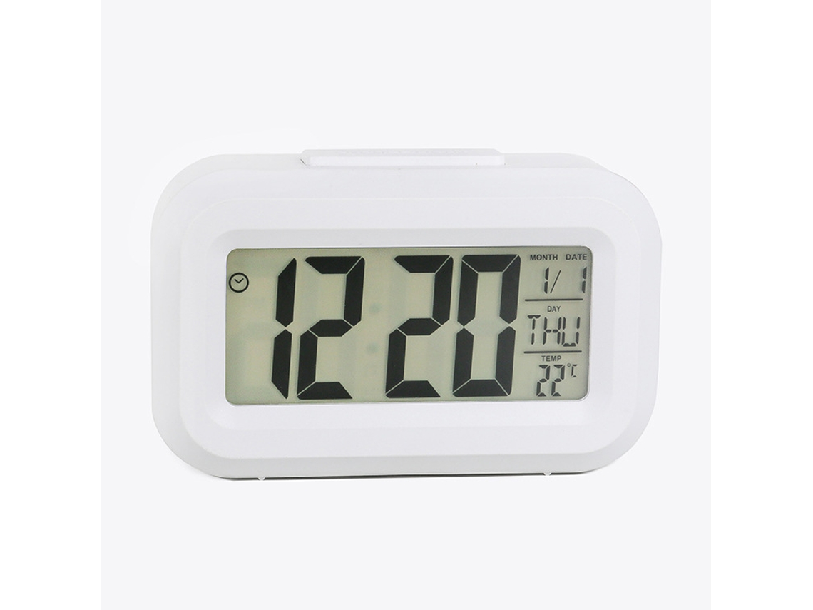 Despertador digital multifuncional Brilvibera com luz, branco