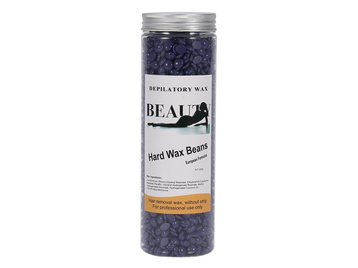 Cera Dura Em Grãos Depilatória 400g Garrafa Para Remoção De Cabelo Braço Corpo Bikini (lavanda)