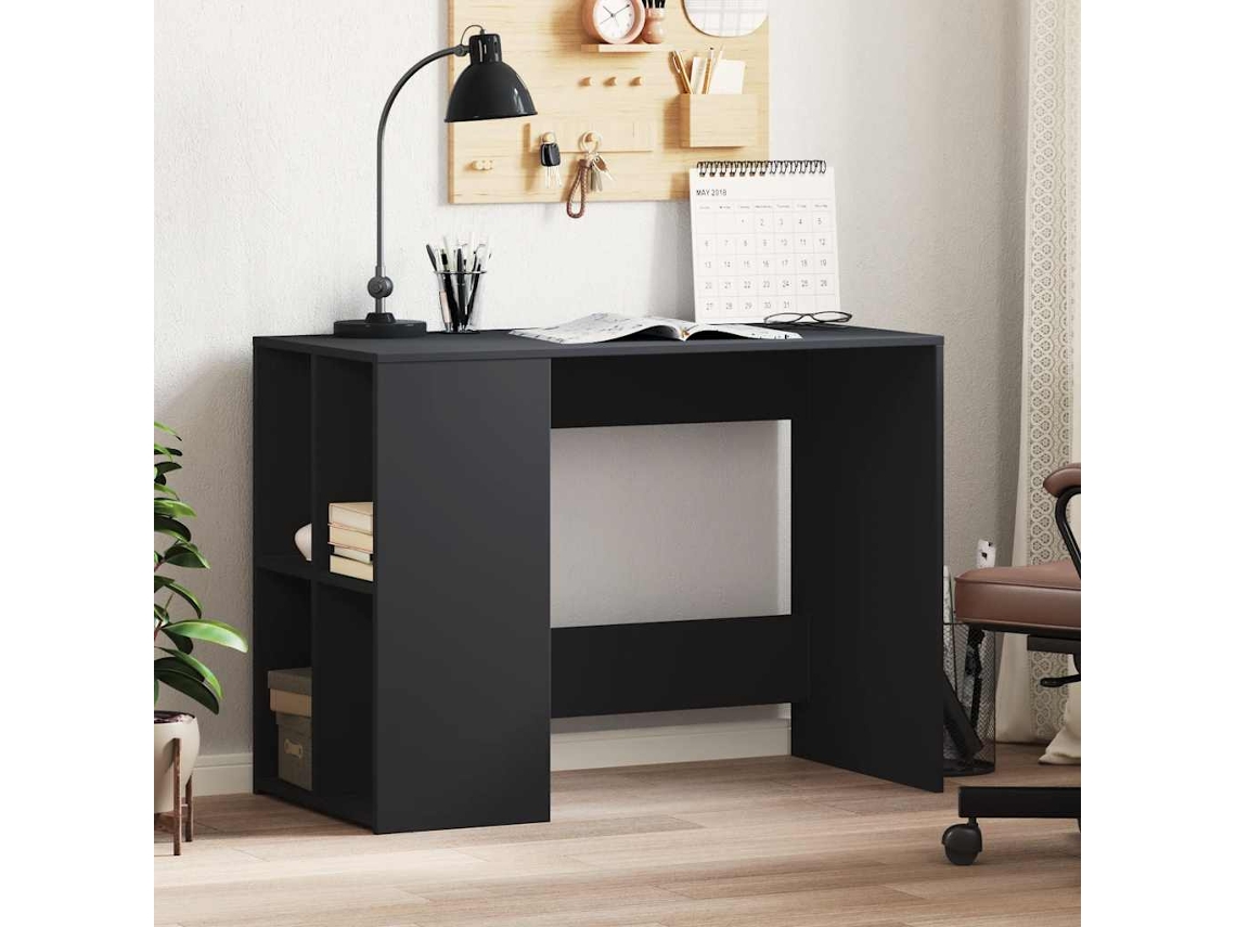 Vidaxl Secretária 102x50x75 Cm Derivados De Madeira Preto