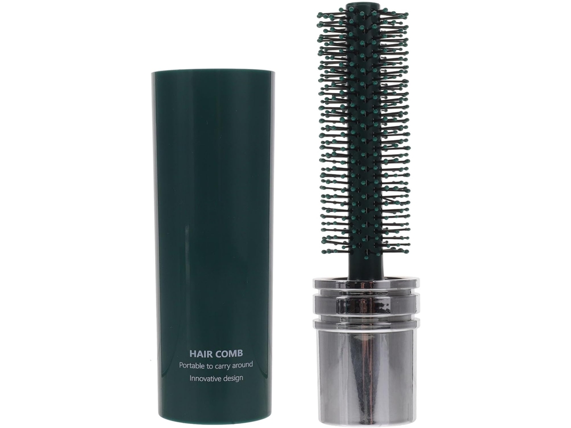 Escova De Cabelo Redonda Retrátil Verde Patkaw Em Abs Para Mulheres E Homens, Estimula A Circulação Sanguínea E
