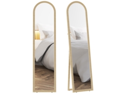 Espelho de pé com moldura de pedra, corpo inteiro retangular para pendurar 160x40cm BEGE S/MARCA