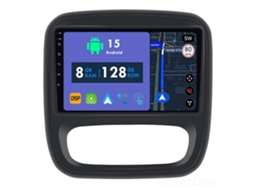 Auto Rádio Carro Bluetooth Autoradio 8GB RAM 128G ROM CarPlay GPS RoverOne para Renault Trafic 3 2014-2021 Opel Vivaro B 2014-2018 