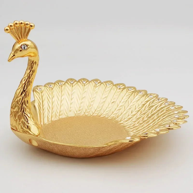 Bandeja Requintada em Liga de Zinco, Ideal para Guardar Doces, Objetos Pequenos, Joias e Petiscos. MDUG (dourado)